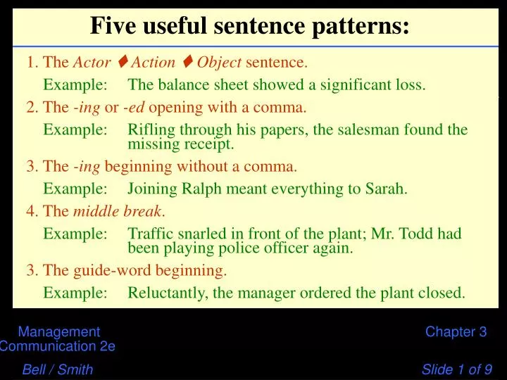 five useful sentence patterns
