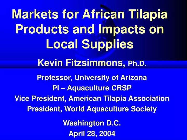 markets for african tilapia products and impacts on local supplies