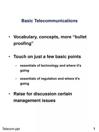 Basic Telecommunications
