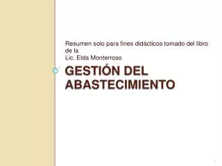 gesti n del abastecimiento