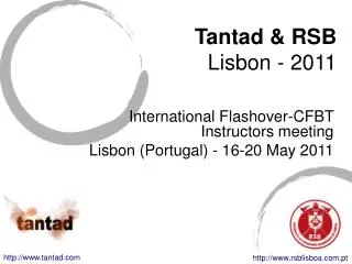 international flashover-cfbt meeting - lisbon 2011