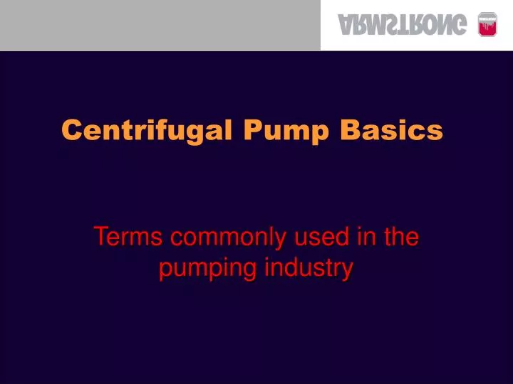 centrifugal pump basics