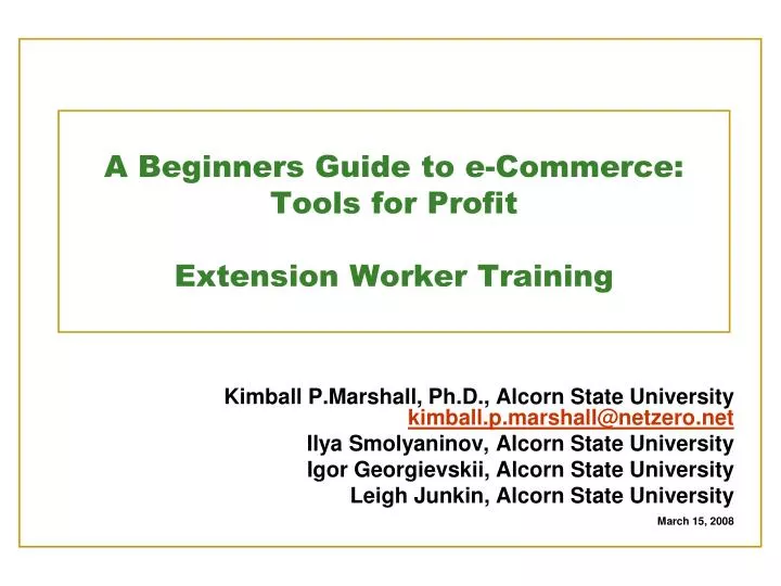 a beginners guide to e commerce tools for profit extension worker training