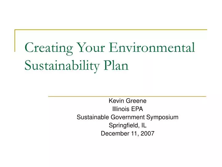 creating your environmental sustainability plan
