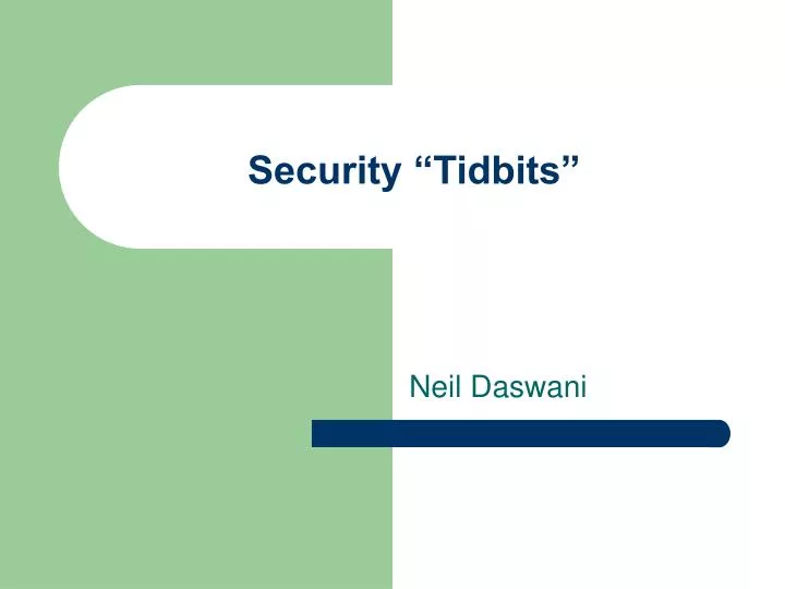 security tidbits