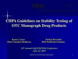 36 th Annual ASQ-FDC/FDA Conference June 23, 2005