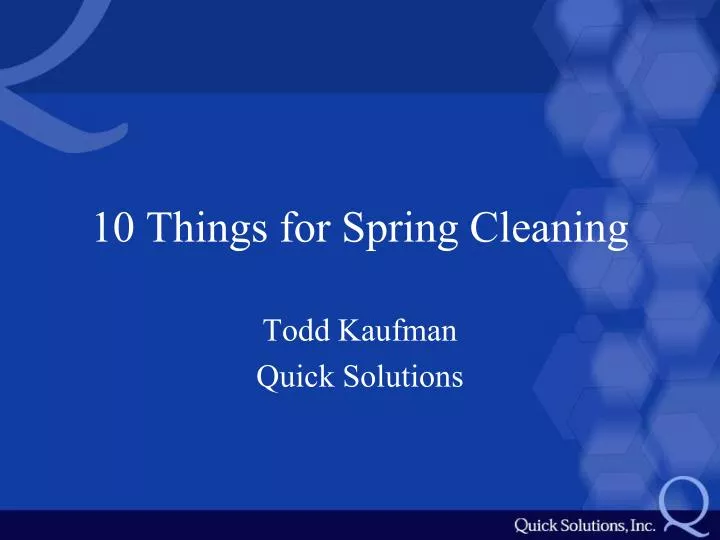 10 things for spring cleaning