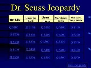 Dr. Seuss Jeopardy