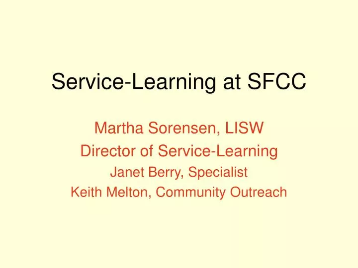 service learning at sfcc