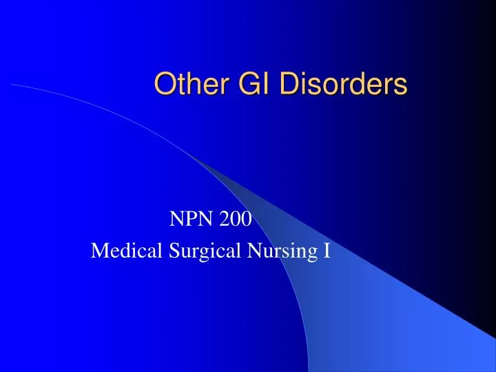 other gi disorders