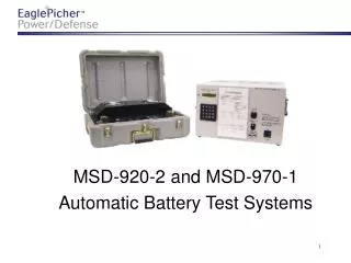 MSD-920-2 and MSD-970-1 Automatic Battery Test Systems