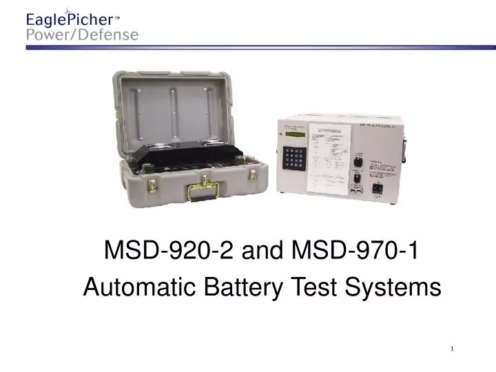 msd 920 2 and msd 970 1 automatic battery test systems