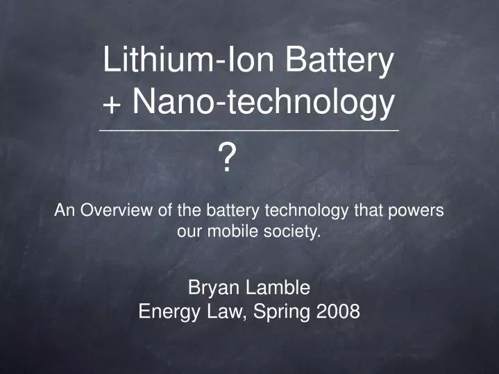 lithium ion battery nano technology