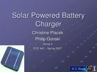 Solar Powered Battery Charger