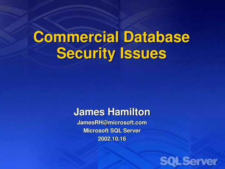 commercial database security issues