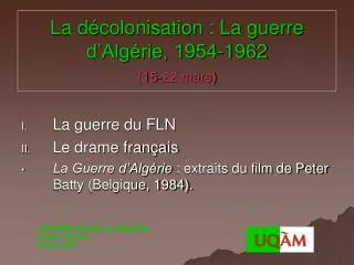 la d colonisation la guerre d alg rie 1954 1962 15 22 mars