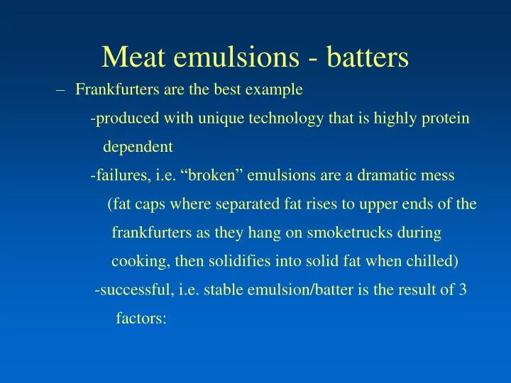 meat emulsions batters