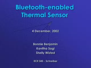 Bluetooth-enabled Thermal Sensor