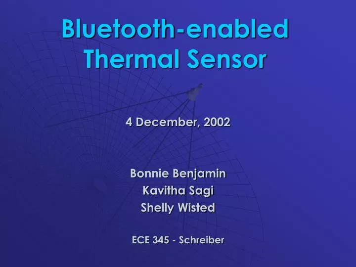 bluetooth enabled thermal sensor