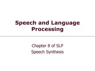 Speech and Language Processing