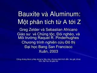 bauxite v aluminum m t ph n t ch t a t i z
