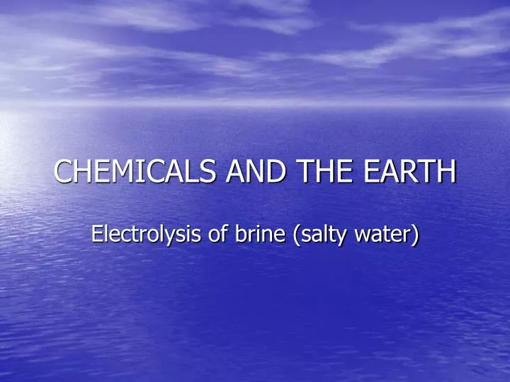 chemicals and the earth