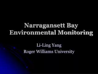 Narragansett Bay Environmental Monitoring