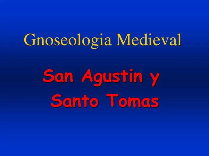 gnoseologia medieval