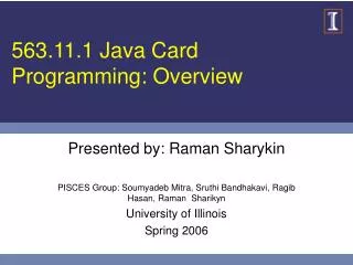 563.11.1 Java Card Programming: Overview