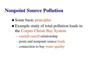 Nonpoint Source Pollution