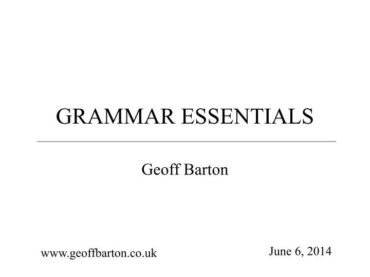 grammar essentials