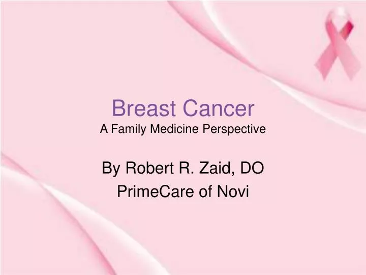 breast cancer a family medicine perspective