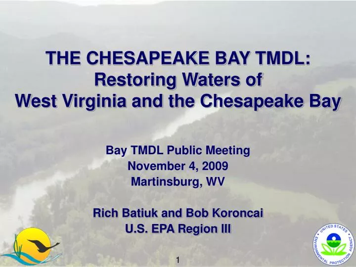 the chesapeake bay tmdl restoring waters of west virginia and the chesapeake bay