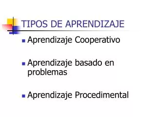 tipos de aprendizaje