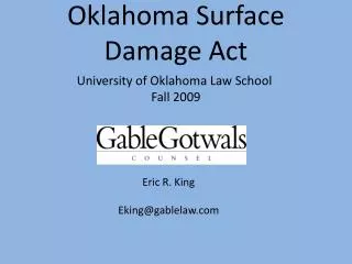 Oklahoma Surface Damage Act