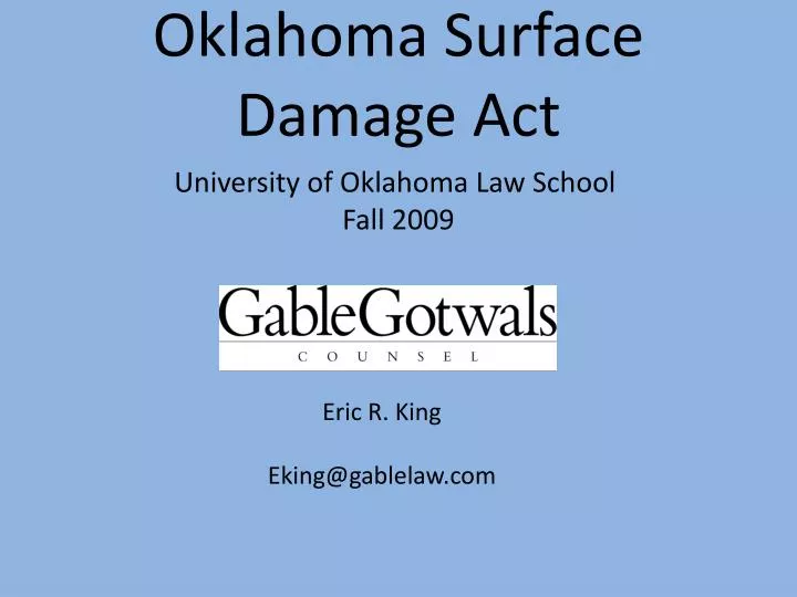 oklahoma surface damage act