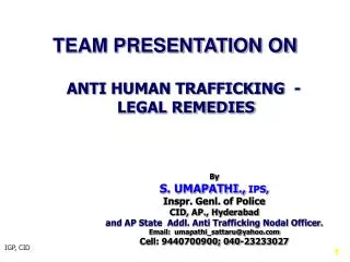 ANTI HUMAN TRAFFICKING - LEGAL REMEDIES