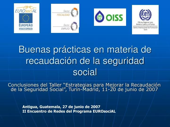 buenas pr cticas en materia de recaudaci n de la seguridad social