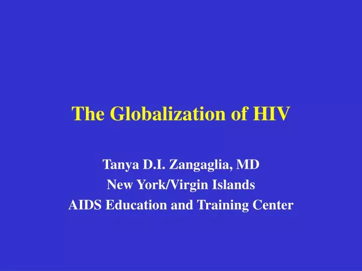 the globalization of hiv