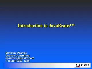 Introduction to JavaBeans™