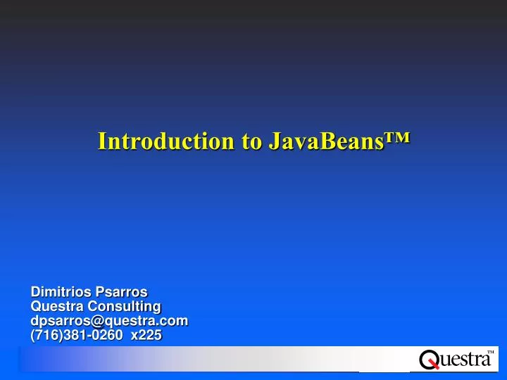 introduction to javabeans