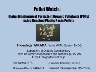 Global Monitoring of Persistent Organic Pollutants (POPs) using Beached Plastic Resin Pellets