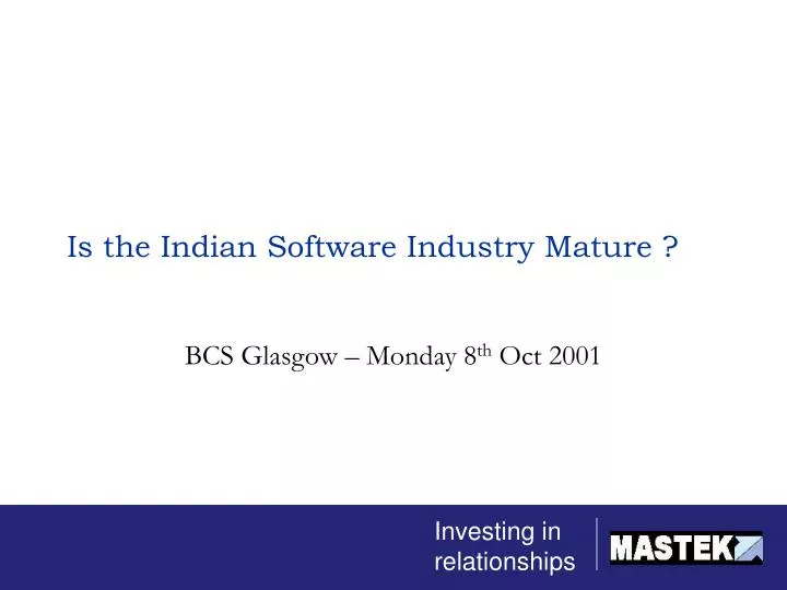 is the indian software industry mature