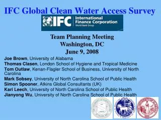 IFC Global Clean Water Access Survey