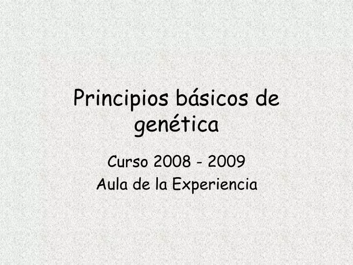 principios b sicos de gen tica