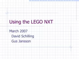 Using the LEGO NXT