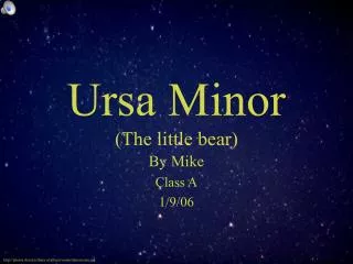Ursa Minor (The little bear)