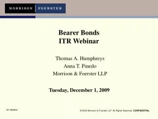 Bearer Bonds ITR Webinar