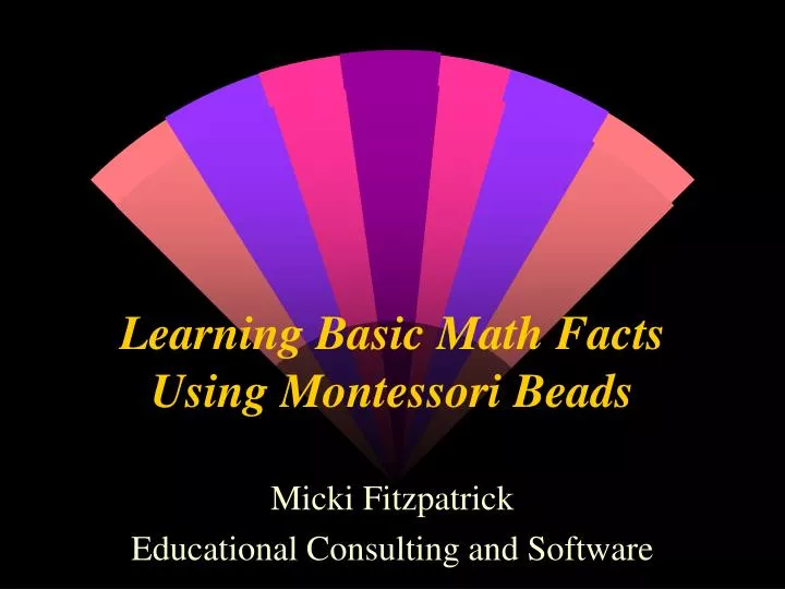 learning basic math facts using montessori beads
