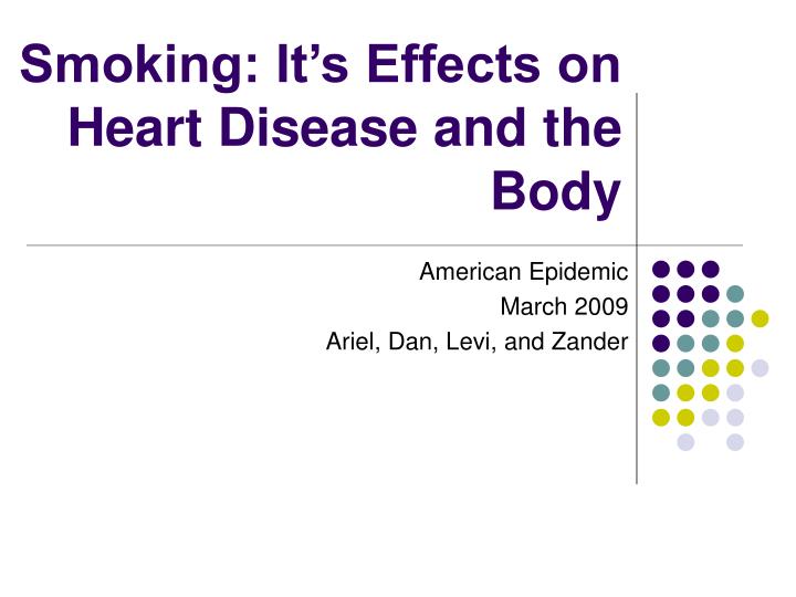 smoking it s effects on heart disease and the body
